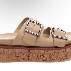 J/Slides Tan Platform Sandals